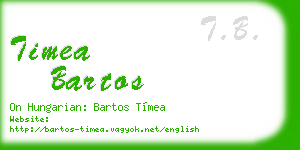 timea bartos business card